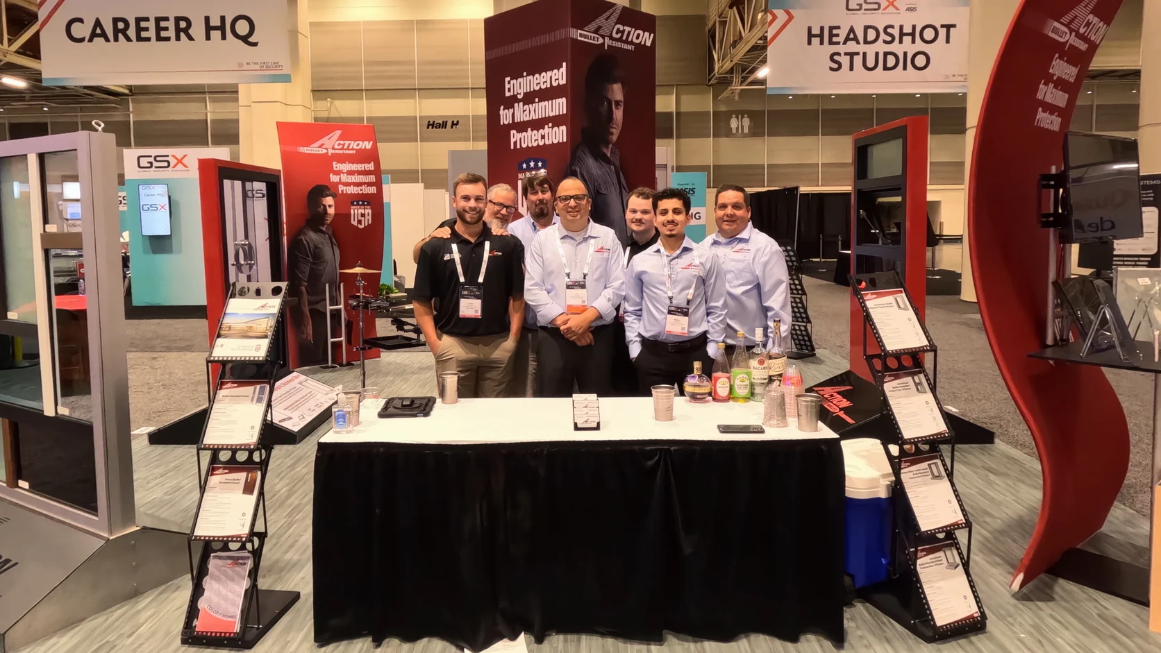 The Action Bullet Resistant team at their exhibition stand