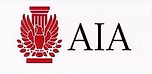 AIA logo featuring a red column, wings, and laurel on a white background with black “AIA” text.