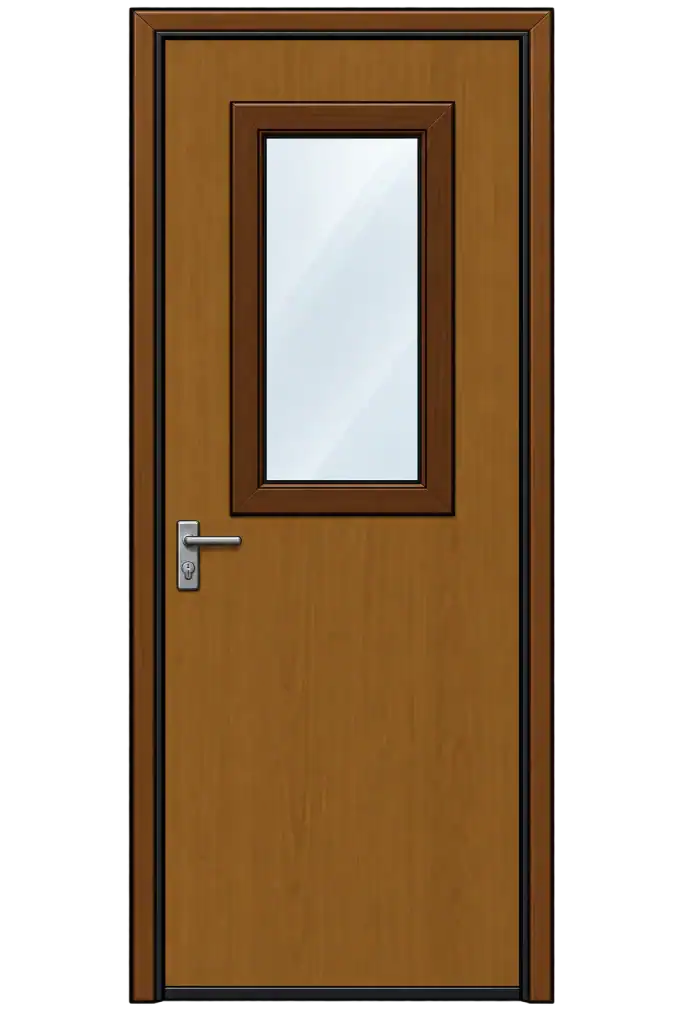 Ballistic Wood Door Half Lite
