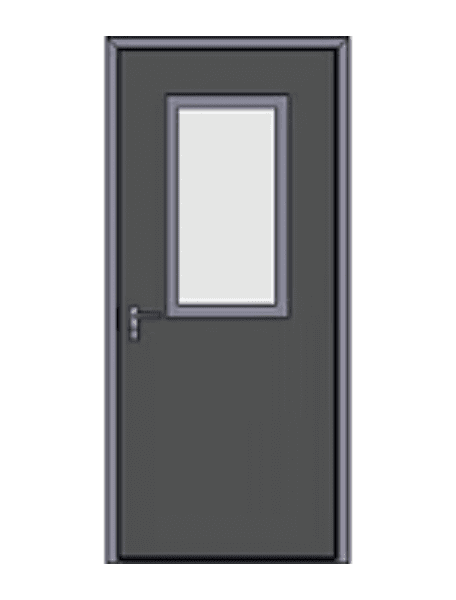 Bullet resistant hollow metal door with half lite