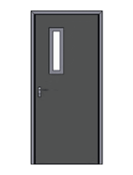 Bullet resistant hollow metal door with slim lite