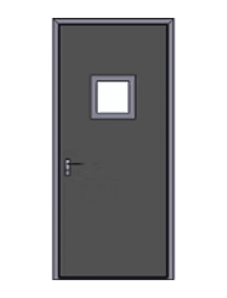 Bullet resistant hollow metal door with view lite